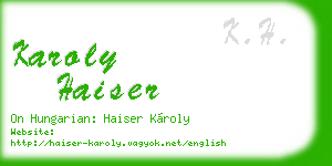 karoly haiser business card